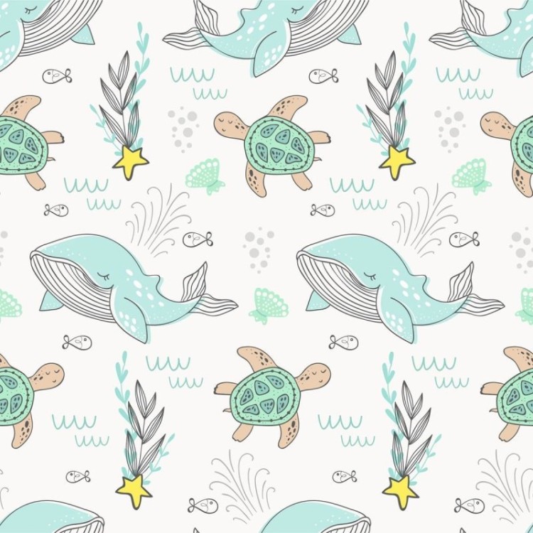 Papel de Parede Adesivo Animais Marinhos N09068