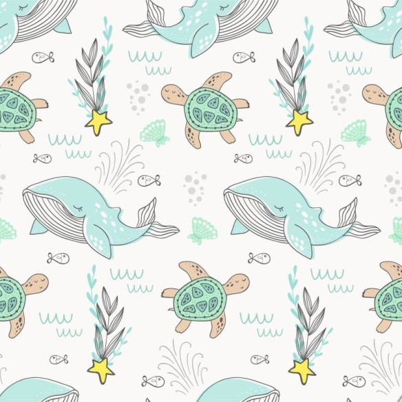 Papel de Parede Adesivo Animais Marinhos N09068