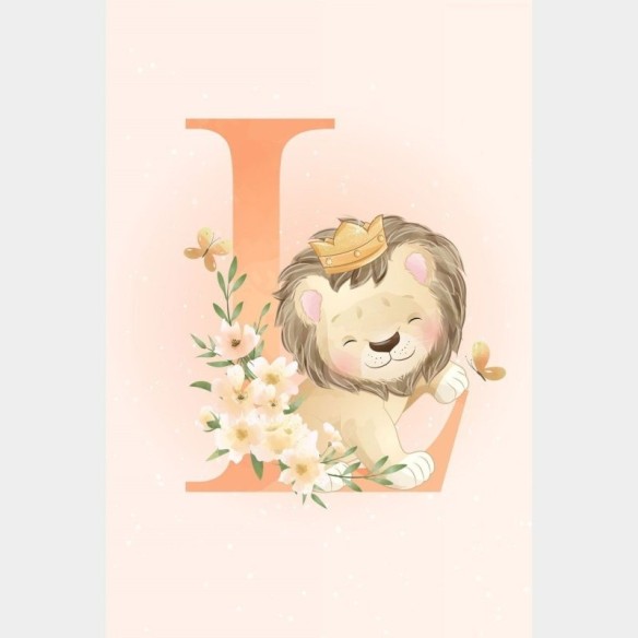 Poster Decorativo Infantil Letrinha Leãozinho N019140
