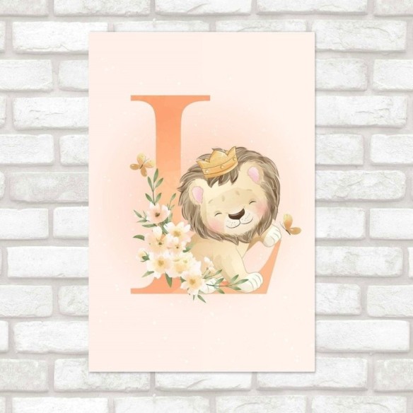 Poster Decorativo Infantil Letrinha Leãozinho N019140