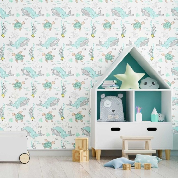 Papel de Parede Adesivo Animais Marinhos N09068