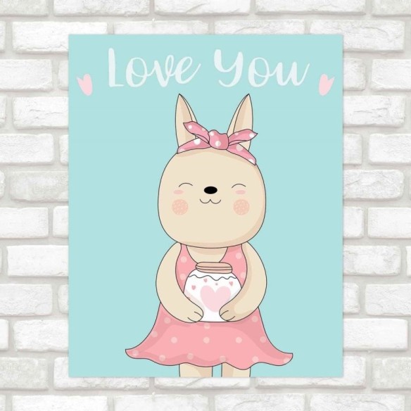 Poster Decorativo infantil love you PA042