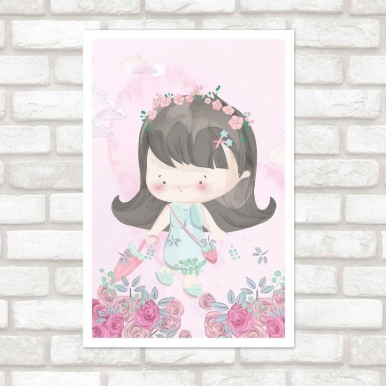 Poster Decorativo Infantil Menina  N015238