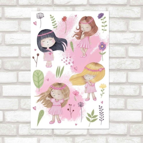 Poster Decorativo Infantil Meninas N015221