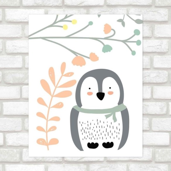 Poster Decorativo infantil pinguim PA0124