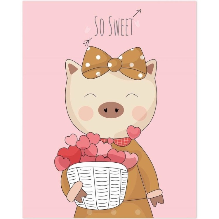 Poster Decorativo infantil porquinho So sweet...