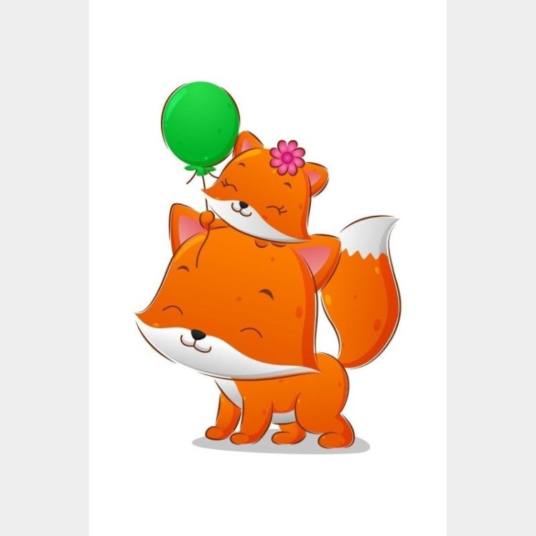 Poster Decorativo Infantil Raposinhas N016099
