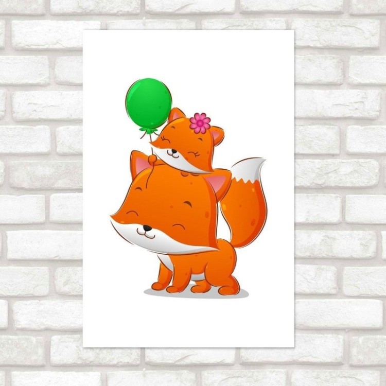 Poster Decorativo Infantil Raposinhas N016099