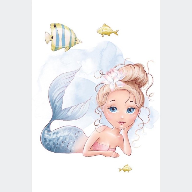 Poster Decorativo Infantil Sereia Fundo Do Mar...