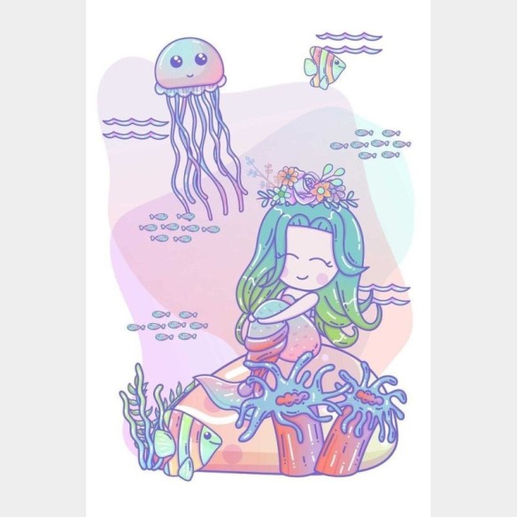 Poster Decorativo Infantil Sereia N014240