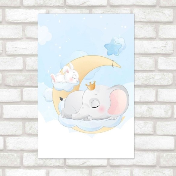Poster Decorativo Infantil Soneca nas Nuvens N019138