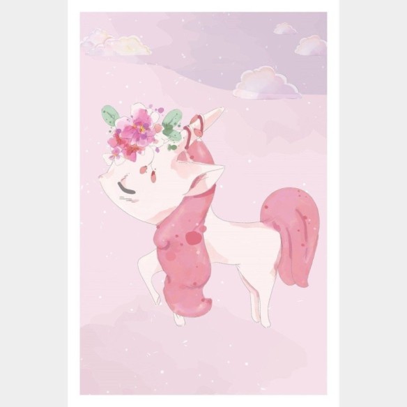 Poster Decorativo Infantil Unicórnio Aquarela N015246