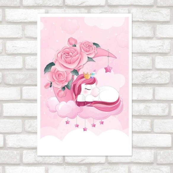 Poster Decorativo Infantil Unicórnio N014230
