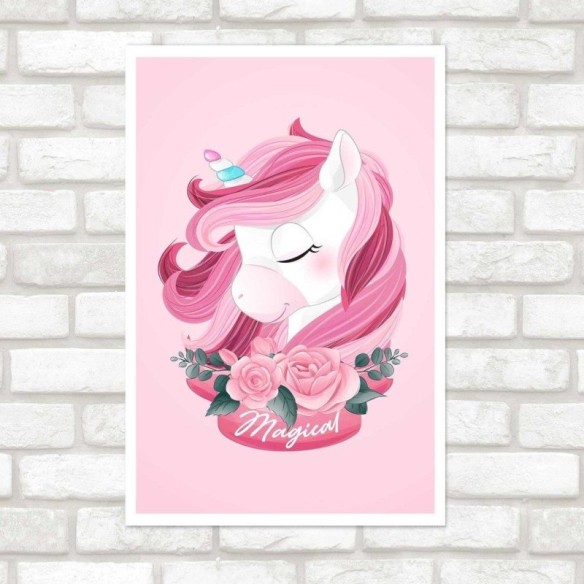 Poster Decorativo Infantil Unicórnio N014231
