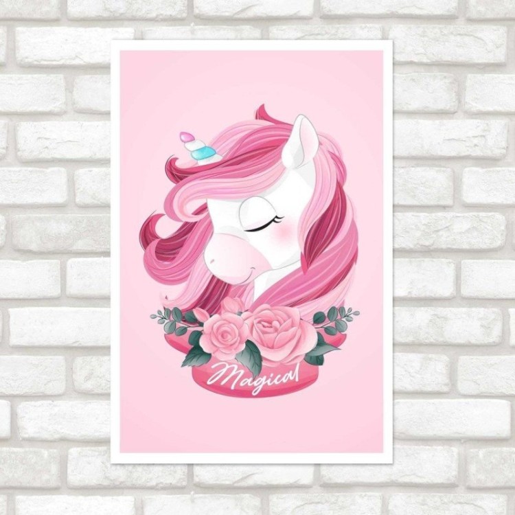 Poster Decorativo Infantil Unicórnio N014231