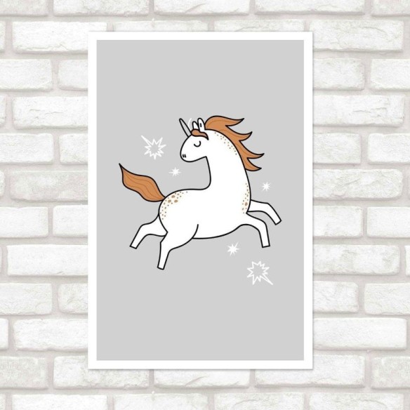 Poster Decorativo Infantil Unicórnio N016090