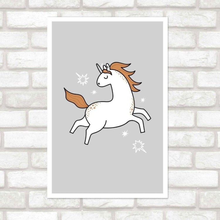Poster Decorativo Infantil Unicórnio N016090