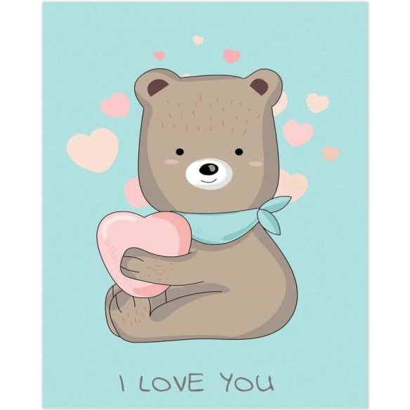 Poster Decorativo infantil urso I love you PA045