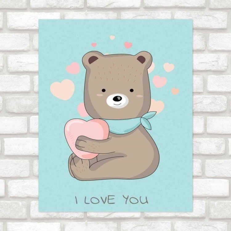 Poster Decorativo infantil urso I love you PA045