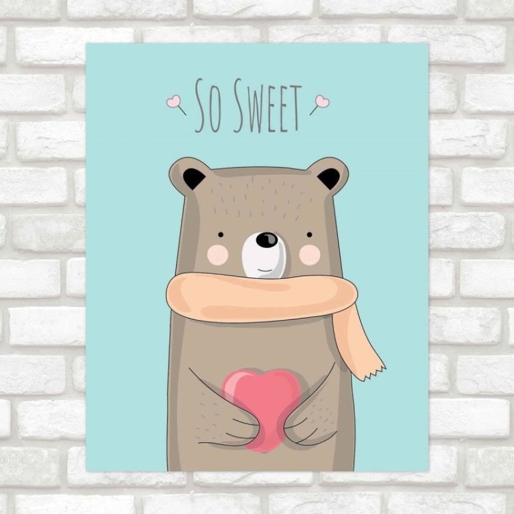 Poster Decorativo infantil urso So sweet PA054