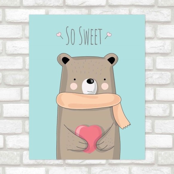 Poster Decorativo infantil urso So sweet PA054