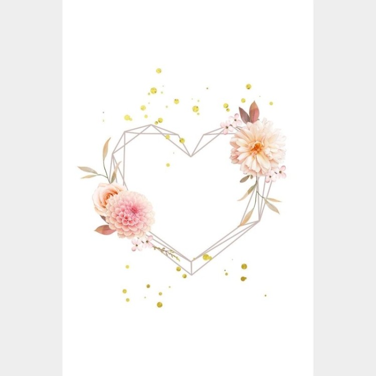 Poster Decorativo Jovem Coração Floral N016089