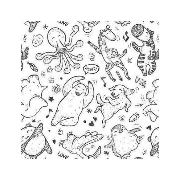 Papel de Parede Adesivo Animais para Colorir 508