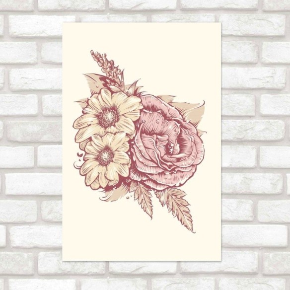 Poster Decorativo Jovem Flores N015226