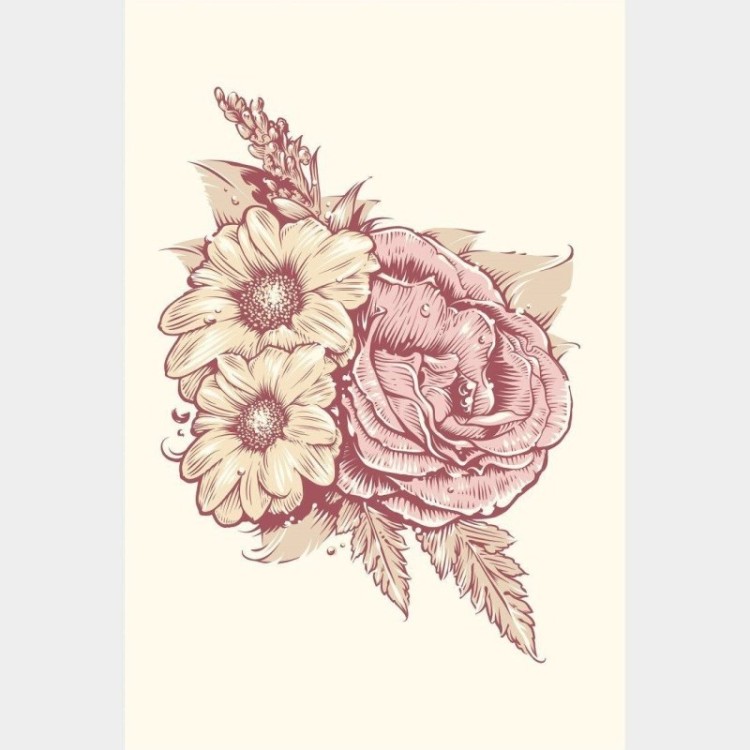 Poster Decorativo Jovem Flores N015226