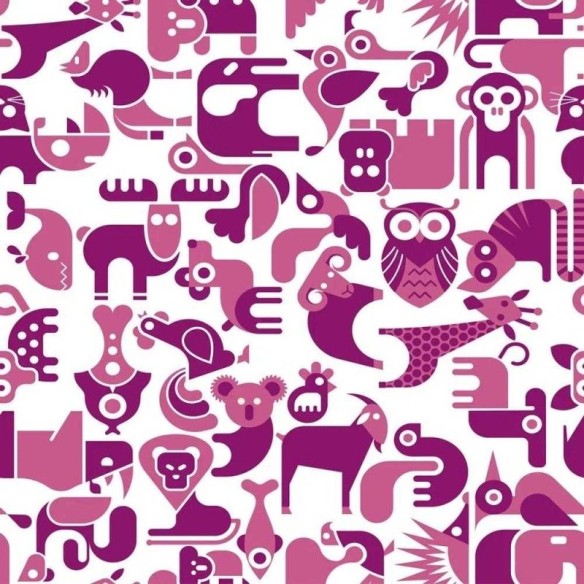 Papel de Parede Adesivo animais rosa 287081951