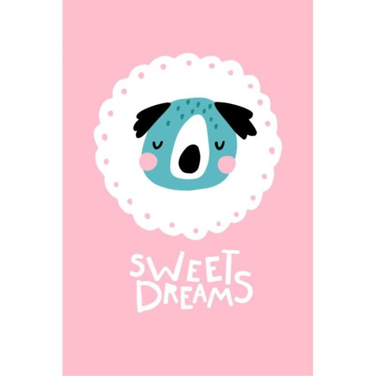 Poster Decorativo Koala Minimalista Rosa e Azul...