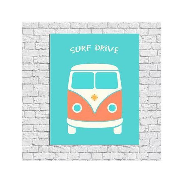 Poster Decorativo Kombi Surf Drive 070718