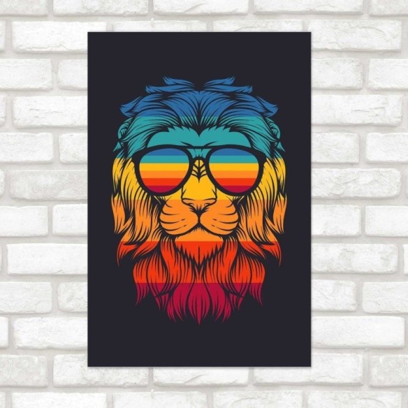 Poster Decorativo Leão Colorido N014250