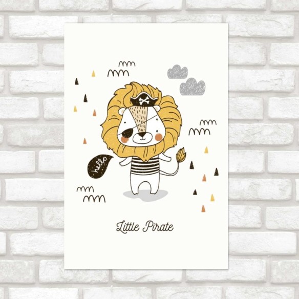 Poster Decorativo Leão Pirata N08283