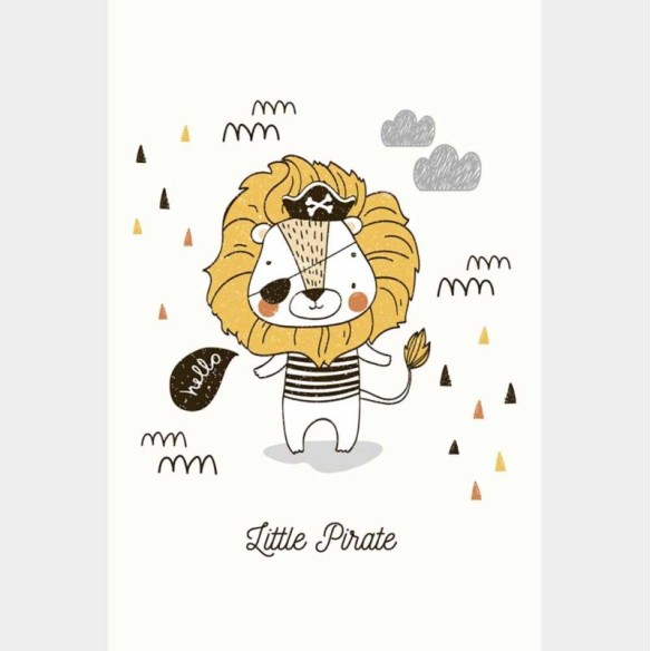 Poster Decorativo Leão Pirata N08283