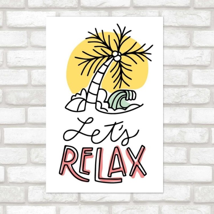 Poster Decorativo Let's Relax - Vamos Relaxar N07261