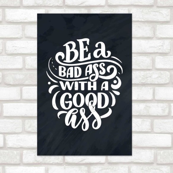 Poster Decorativo Lettering Bad Ass N010260