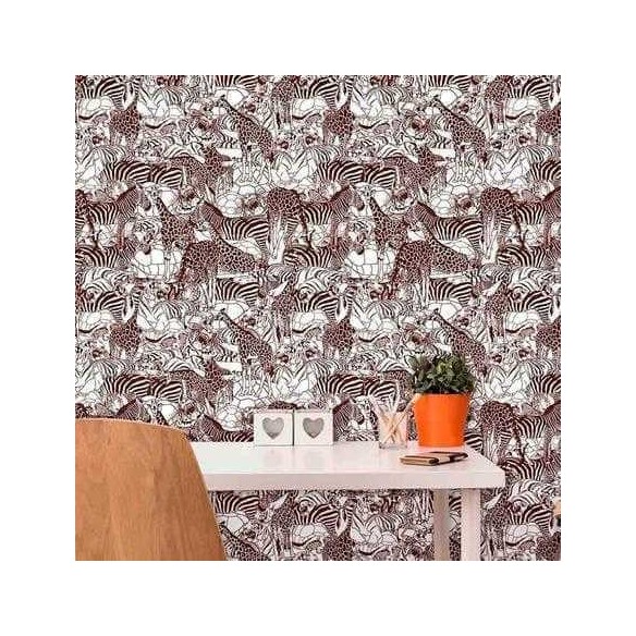 Papel de Parede Adesivo animais selva marrom 388968031