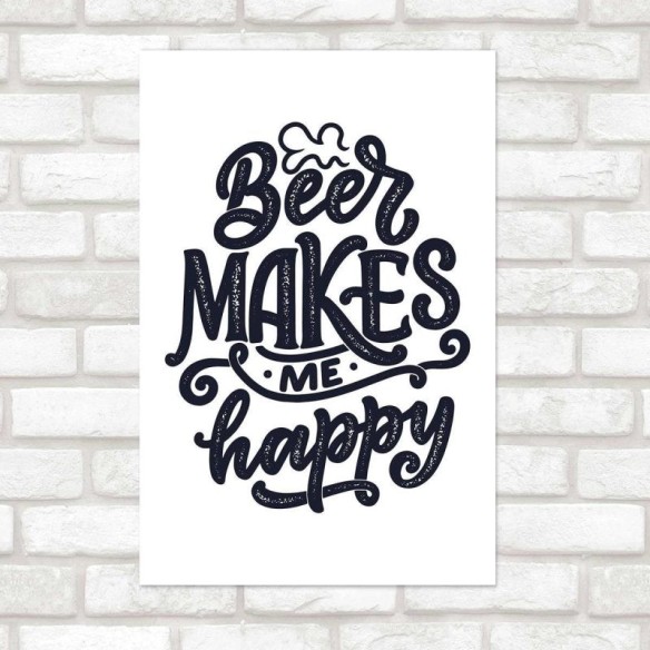 Poster Decorativo Lettering Cerveja Beer N010266