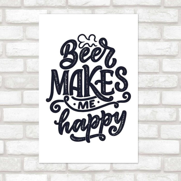 Poster Decorativo Lettering Cerveja Beer N010266