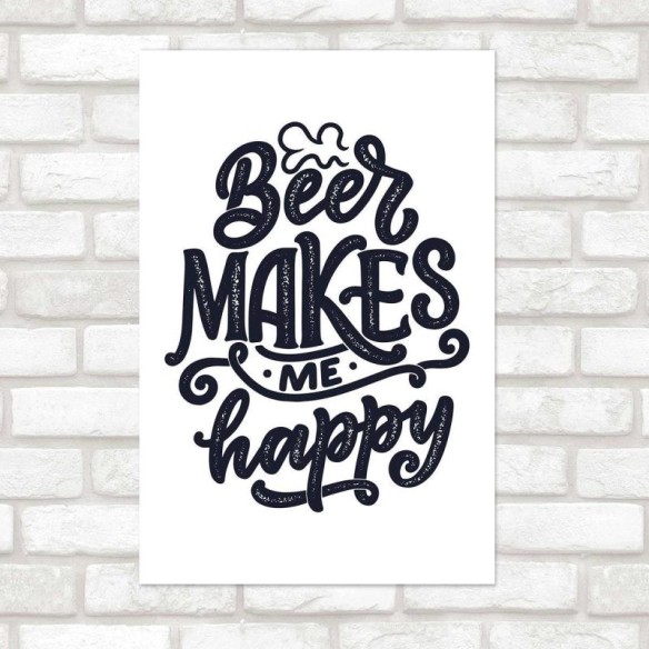 Poster Decorativo Lettering Cerveja Beer N010266