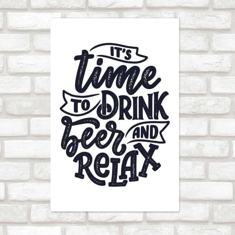 Poster Decorativo Lettering Cerveja Beer N010268