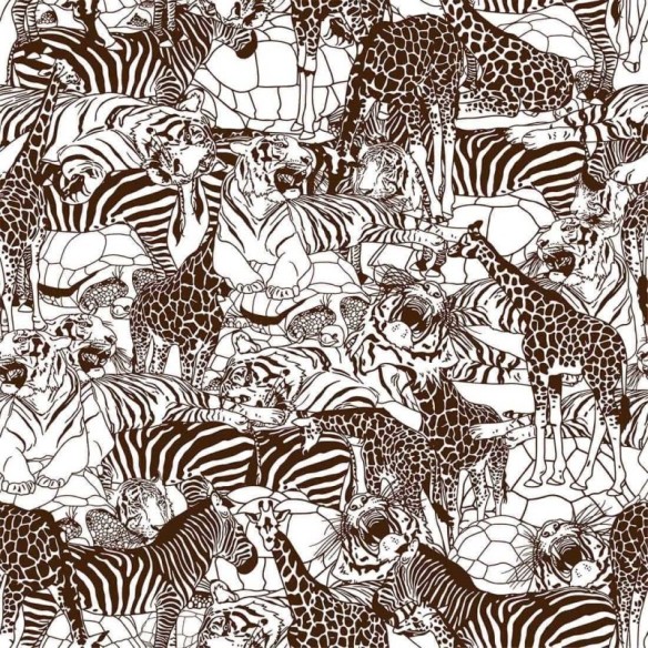 Papel de Parede Adesivo animais selva marrom 388968031