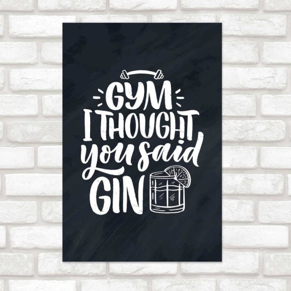 Poster Decorativo Lettering Gin N010252