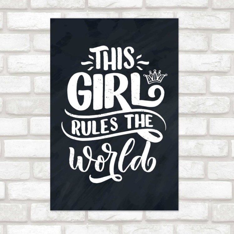 Poster Decorativo Lettering Girl N010256