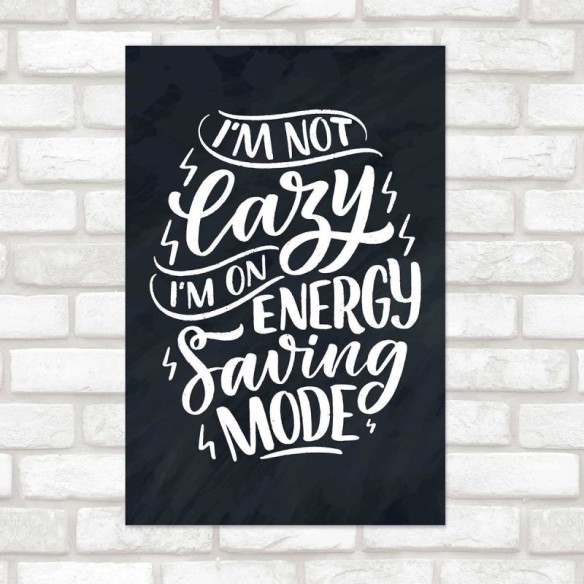 Poster Decorativo Lettering Lazy N010258