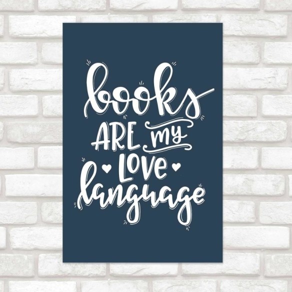 Poster Decorativo Lettering Livros N010215