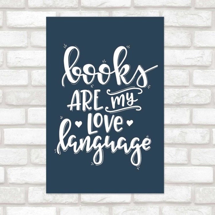 Poster Decorativo Lettering Livros N010215