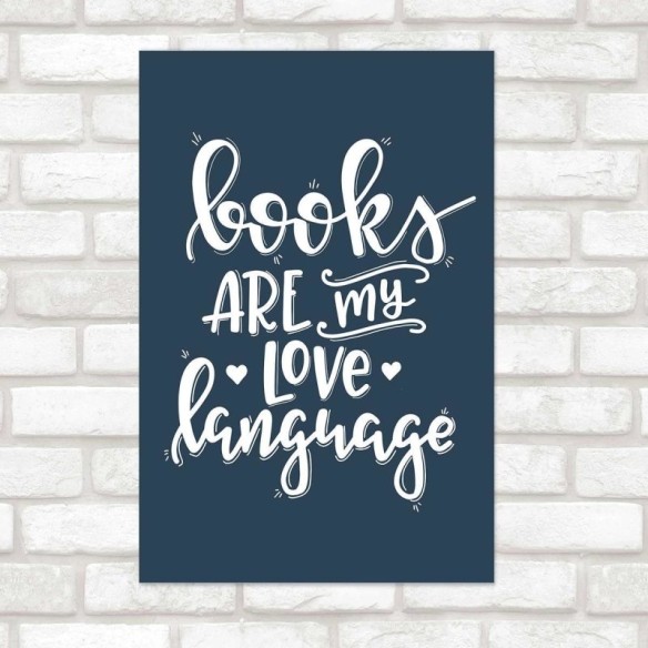Poster Decorativo Lettering Livros N010215