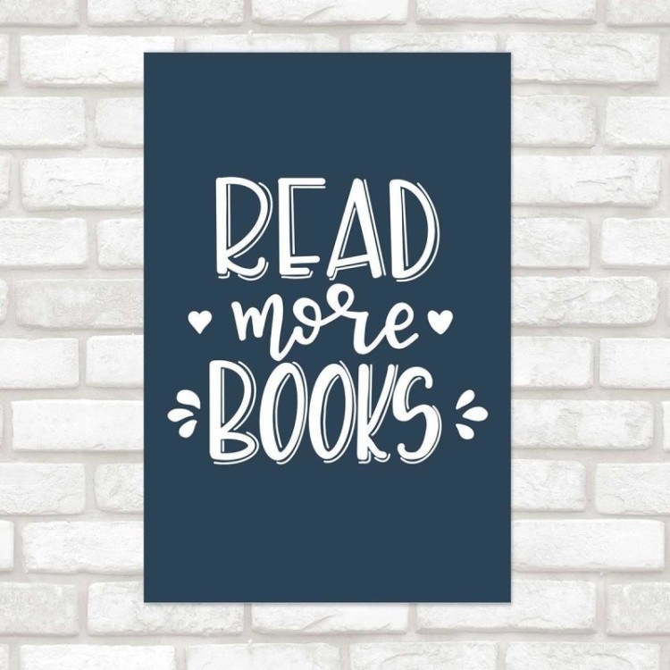 Poster Decorativo Lettering Livros Read More...